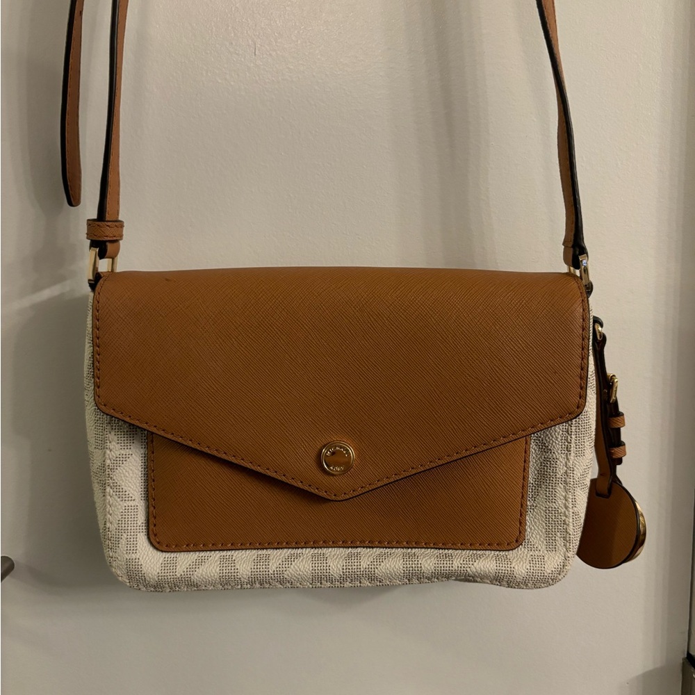 Michael Kors cream & beige crossbody bag